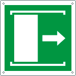 [E15158W] E15158W - Cartello emergenza porta scorrevole apertura destra EN ISO 7010 E034