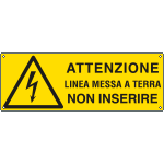 [E17110KS] E17110KS - Etichetta adesiva attenzione linea messa a terra EN ISO 7010