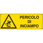 [E17127KS] E17127KS - Etichetta autoadesivo pericolo di inciampo EN ISO 7010