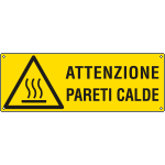 [E17131KS] E17131KS - etichetta adesiva pericolo pareti calde EN ISO 7010
