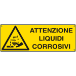 [E1721KS] E1721KS - Etichetta adesiva attenzione liquidi corrosivi EN ISO 7010