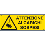 [E1751H] E1751H - Cartello pericolo attenzione carichi sospesi EN ISO 7010