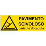 [E1759KS] E1759KS - Etichetta adesiva pavimento scivoloso pericolo caduta EN ISO 7010