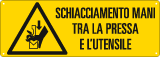 [E17811K] E17811K - cartello pericolo schiacciam. mani tra pressa e utensili EN ISO 7010