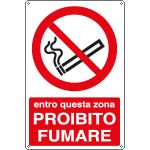[E1880X] E1880X - Cartello divieto proibito fumare questa zona EN ISO 7010