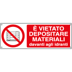 [E1881KS] E1881KS - Etichetta vietato depositare materiali davan idranti EN ISO 7010
