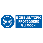 [E1901K] E1901K - Cartello obbligo e'obbligatorio proteggere gli occhi EN ISO 7010