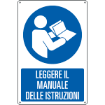 [E190201X] E190201X - cartello leggere il manuale delle istruzioni