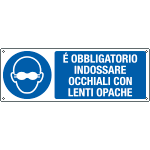 [E190701K] E190701K - cartello indossare occhiali lenti opache EN ISO 7010