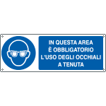 [E1932KS] E1932KS - Etichetta adesiva obbligo usare gli occhiali a tenuta EN ISO 7010