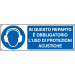 [E1940H] E1940H - Cartello obbligo l'uso di protezioni acustiche EN ISO 7010