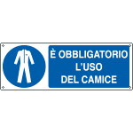 [E1958K] E1958K - Cartello obbligo uso del camice EN ISO 7010