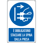 [E199101X] E199101X - cartello staccare la spina da presa EN ISO 7010