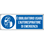 [E19991K] E19991K - cartello obbligo usare l'autorespiratore di emergenza EN ISO 7010