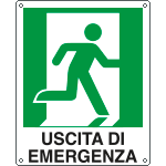 [E20106W] E20106W - Cartello uscita di emergenza destra simbolo+testo EN ISO 7010