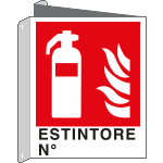 [E20150BIY] E20150BIY - cartello bifacciale estintore N. EN ISO 7010