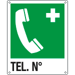 [E20162K] E20162K - Cartello telefono di emergenza TELEFONO N.  EN ISO 7010