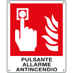 [E20174W] E20174W - Cartello antincendio pulsante allarme antinc.simbolo+testo EN ISO 7010