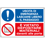 [E3541S] E3541S - etichetta uscita emergenza lasciare libero...EN ISO 7010