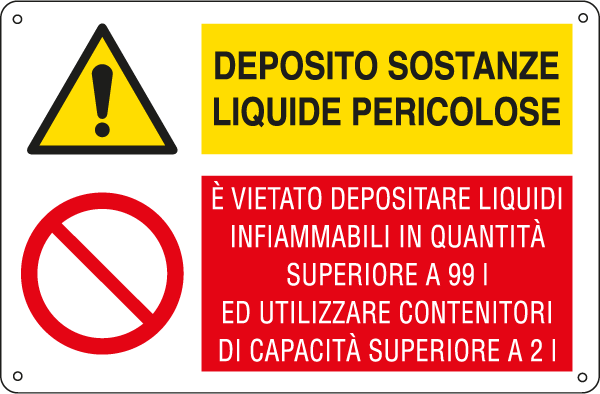 [E3542] E3542 - Cartello multisimbolo ATTENZIONE DEPOSITO SOSTANZE PER... EN ISO 7010