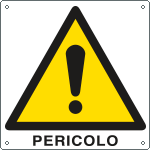 [E400101KS] E400101KS - Etichetta autoadesiva pericolo generico EN ISO 7010