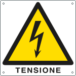 [E400713KS] E400713KS - Etichetta pvc autoadesivo pericolo tensione EN ISO 7010
