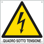 [E400728K] E400728K - Cartello pericolo quadro sotto tensione EN ISO 7010