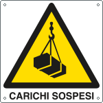 [E400801KS] E400801KS - Etichetta pvc autoadesivo pericolo carichi sospesi EN ISO 7010