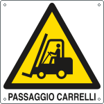 [E400902K] E400902K - Cartello pericolo passaggio carrelli EN ISO 7010