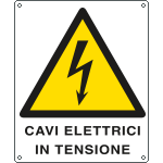 [E410703X] E410703X - Cartello pericolo cavi elettrici in tensione EN ISO 7010