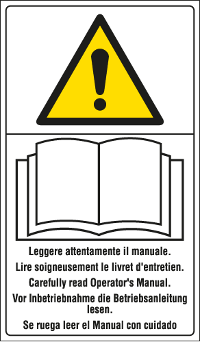 [E49537E] E49537E - Cartello Leggere attentamente il manuale EN ISO 7010