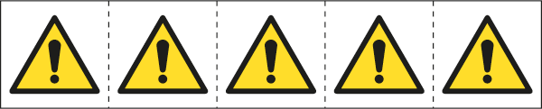 [E49601MS] E49601MS - foglio n.5 etichette adesive 60x60 Pericolo generico EN ISO 7010