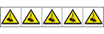 [E49608MS] E49608MS - foglio n.5 etichette adesive 60x60 Pericolo Carico Sospeso ISO 7010