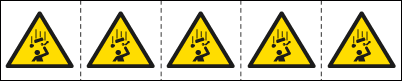 [E49611MS] E49611MS - foglio n.5 etichette adesive caduta materiali EN ISO 7010