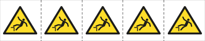 [E49638MS] E49638MS - foglio n.5 etichette adesive 60x60 Pericolo caduta con....EN ISO 7010