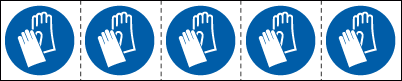 [E49854MS] E49854MS - foglio n.5 etichette adesive 60x60 Obbligo uso guanti....EN ISO 7010