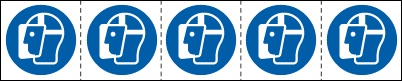 [E49858MS] E49858MS - foglio n.5 etichette adesive 60x60 Obbligo schermo prot...EN ISO 7010