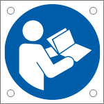 [E49888M] E49888M - Cartello bordo macchina obbligo consultare manuale EN ISO 7010