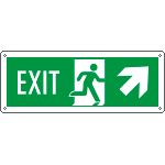 [E720206W] E720206W - Cartello Exit freccia alto dx  EN ISO 7010