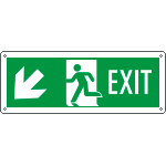 [E720207W] E720207W - Cartello Exit freccia basso sx  EN ISO 7010