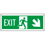 [E720208W] E720208W - Cartello Exit freccia basso dx EN ISO 7010