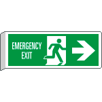 [E720302BK] E720302BK - Cartello BIFACCIALE Emergency Exit freccia a destra EN ISO 7010