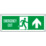 [E720303W] E720303W - Cartello uscita di emergenza freccia avanti Uscita Em. EN ISO 7010