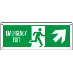 [E720306KS] E720306KS - Etichetta uscita di emergenza freccia alto dx EN ISO 7010
