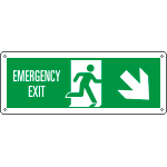 [E720308KS] E720308KS - Etichetta uscita di emergenza freccia basso dx EN ISO 7010