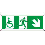 [E720508K] E720508K - Cartello uscita di emergenza disabili freccia in basso a dx.ENISO7010