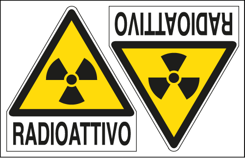 [E9555A] E9555A - Foglio 2 etichette Radioattivo EN ISO 7010