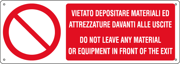 [EEF18058K] EEF18058K - cartello autoadesivo EasyFix vietato depositare materiali EN ISO 7010