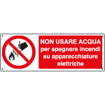 [EEF1824K] EEF1824K - cartello autoadesivo EasyFix non usare acqua x spegnere EN ISO 7010