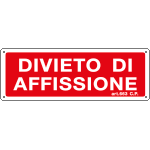 2163 - Cartello divieto Divieto di affissione